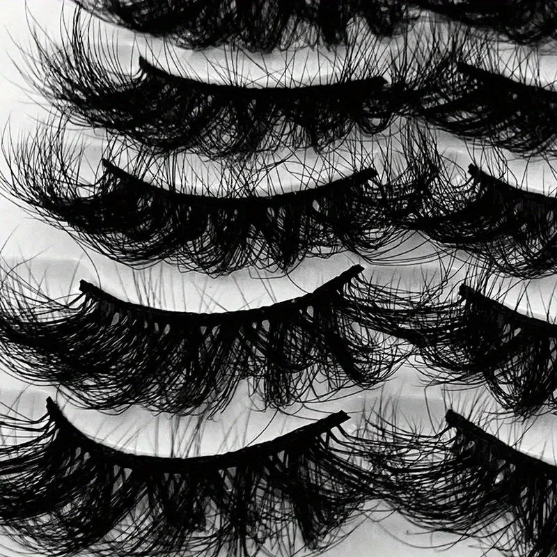 5 pares de pestañas postizas esponjosas 8D, pestañas artificiales hechas a mano gruesas y exageradas, creación de una apariencia llamativa