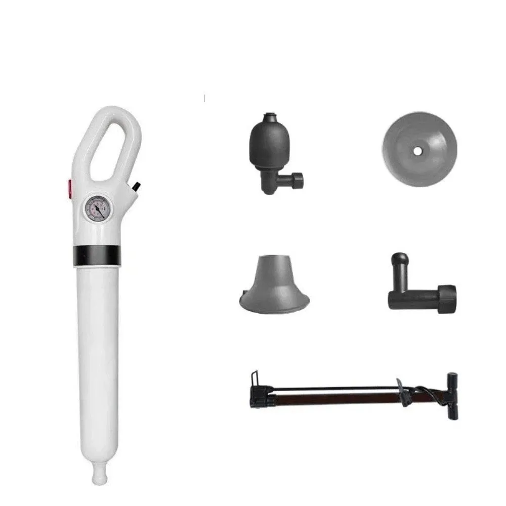 

High Pressure Dredge Clog Remover with Barometer Pneumatic Sewer Pipe Unblocker Replacement Head Manual Sewer Dredging Device