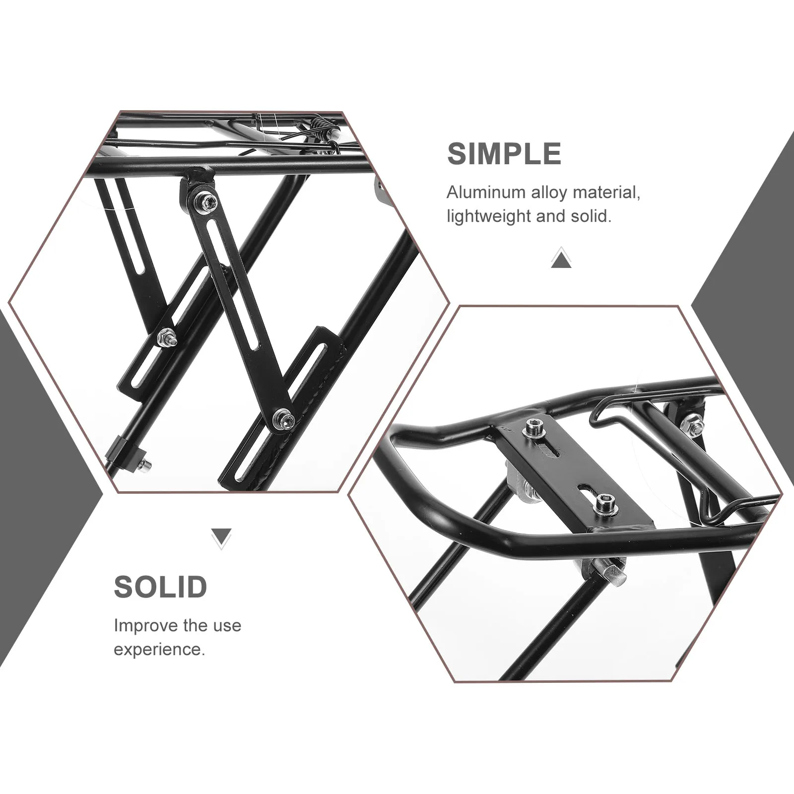 

Aluminum Alloy Bicycle Rear Rack Backseat Frame for Kids Road Mountain Bike Durable Stable Light Weight Cushion Easy Install