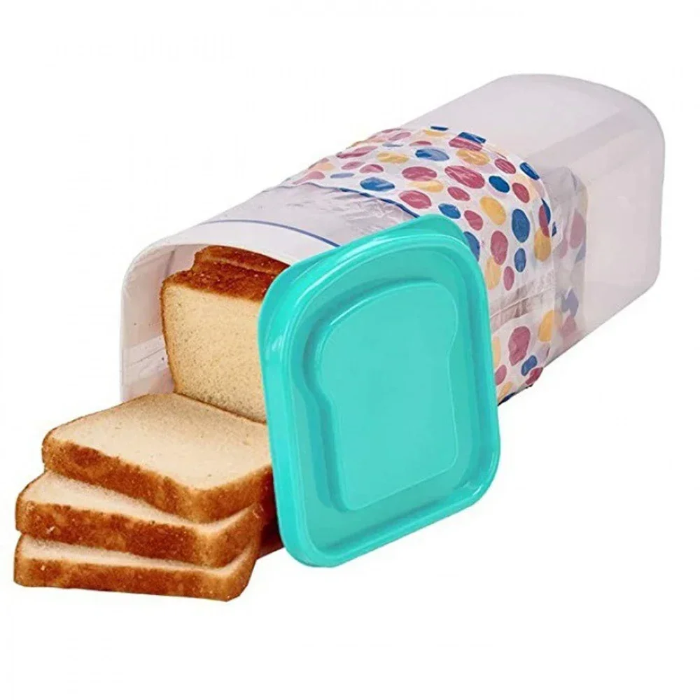 Rectangular with Handle Semi Transparent Cake Bread Container Packaging Box Dry Fresh Food Storage Box Bread Rack Crisper Box