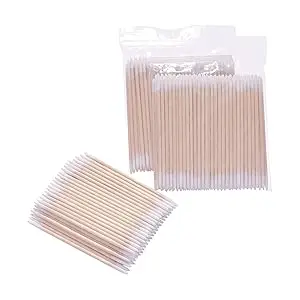 100/300/500/1000 Stück doppelseitige Holz-Wattestäbchen, Wimpernstäbchen, Reinigungsstäbchen, Nagelstäbchen, Ohrstäbchen, Zahnstocher, Tattoo-Reinigung, Tattoo-Zubehör – Detail 3