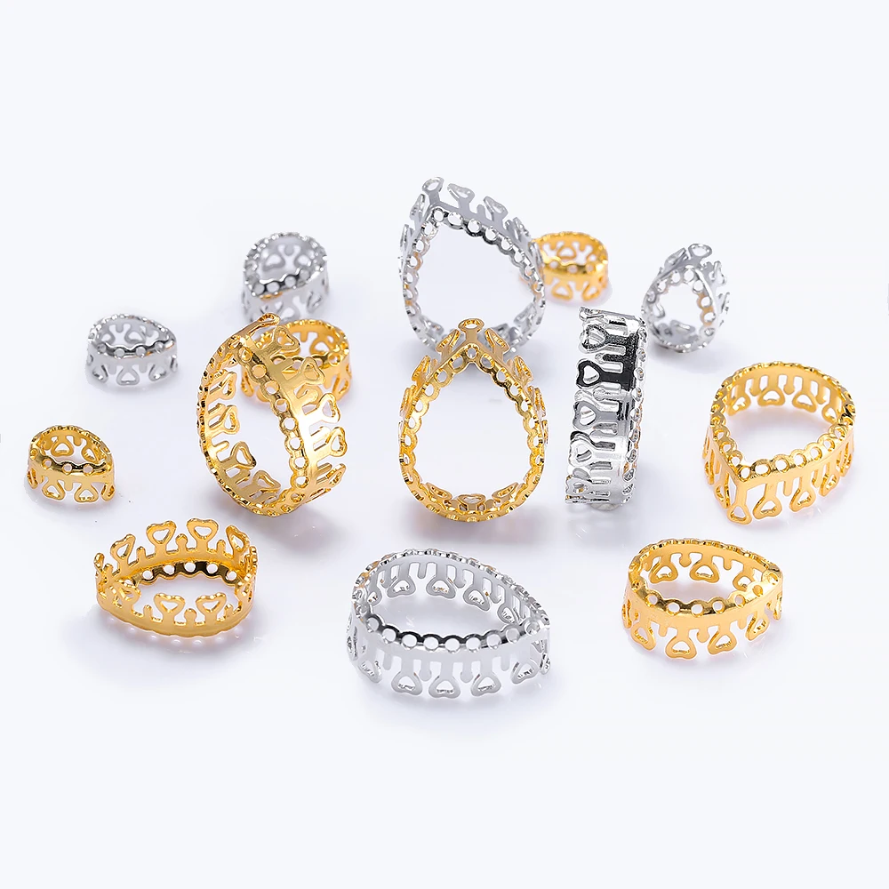 10Pcs Various Shapes Nest Style Sew On Copper Claw Rhinestone Gold Silver Metal Stone for Sewing Dress Clothes Accessories Parts