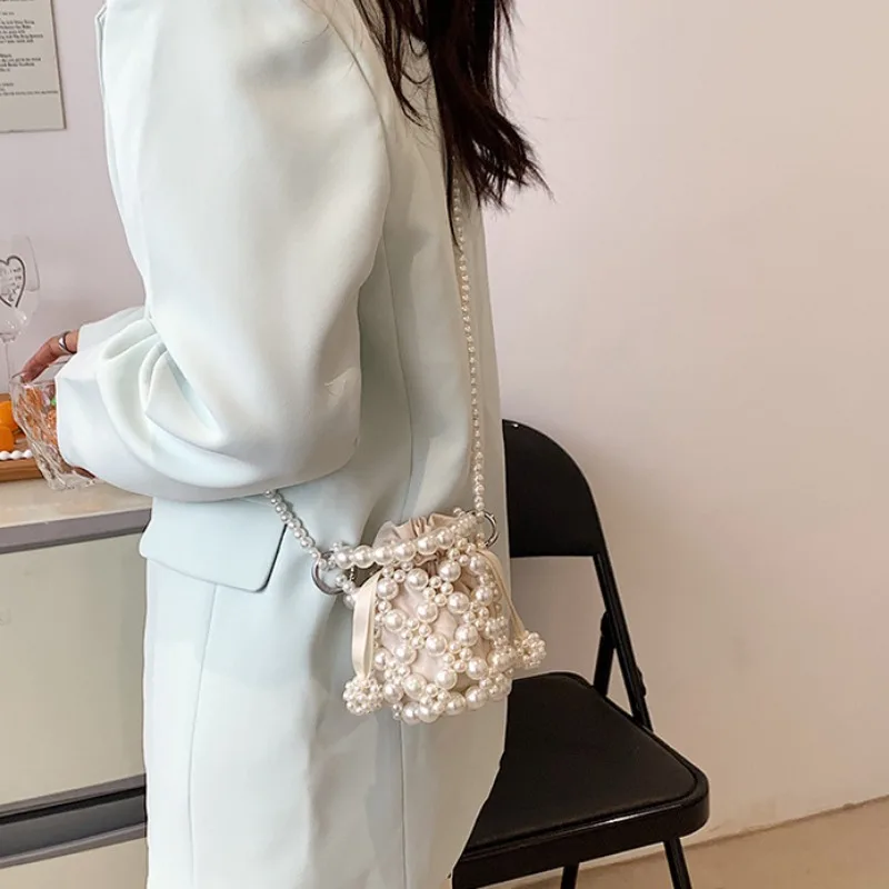 Borse a tracolla con perle borse a tracolla moda principessa progettate da donna eleganti borse High Street All-match Streetwear Bolsos coreani