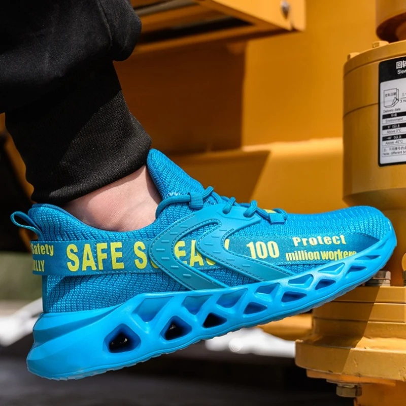 

Стальные защитные кроссовки для мужчин и женщин, легкие, удобные, с защитой от проколов, нескользящие, неразрушимые рабочие ботинки.