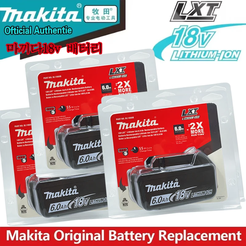 Original Makita 6Ah/5Ah/3Ah for Makita 18V Battery BL1830B BL1850B BL1850 BL1840 BL1860 BL1815 Replacement Lithium Battery