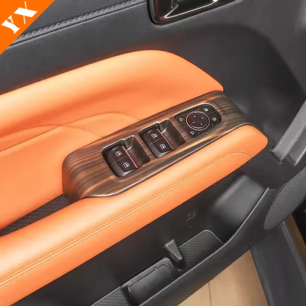 For Haval H9 2024 2025 Accessories Plastic Wood Grain Car Steering Wheel Cover Window Lift Button Panel Car Gear Shift Panel
