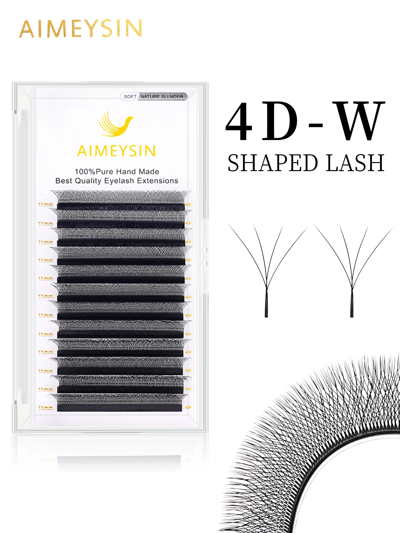 AIMEYSIN W em forma de flor 4D floração automática fãs pré-fabricados extensões de cílios natural suave luz yy cílios individuais