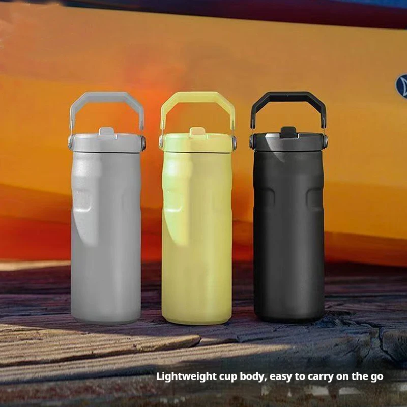 New Ice King Cup304 Stainless Steel Insulated Cup Large-capacity Double-layer Vacuum Water Cup Outdoor Sports Kettle with Handle