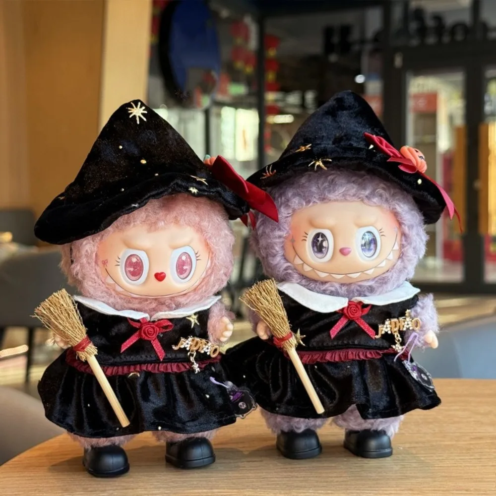 

For 17cm Labubu V3 Doll Clothes Halloween Clothes Set Cute Harry Potter Wizard Dress with Hat Outfit Accessories Labubu Ropa