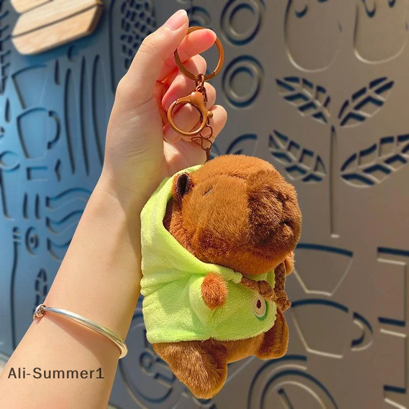 【E】Creative Capybara Plush Keychain Cartoon Animal Stuffed Doll Bag Pendant Backpack Hanging Decoration Lovely Keyring Gifts
