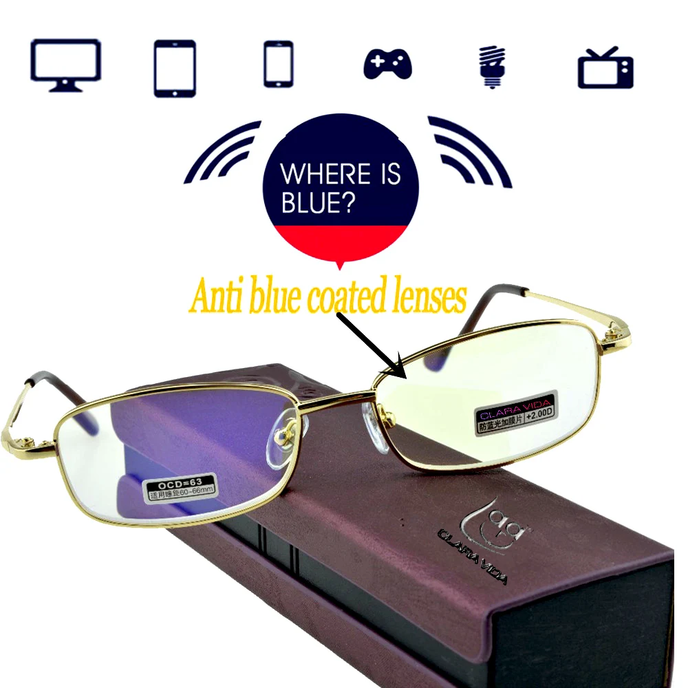 

Leesbril = Clara Vida Anti Light Anti-fatigue Coated Lens Tv Computer Book Reading Glasses With Case +1 +1.5 +2 +2.5 +3 +3.5 +4