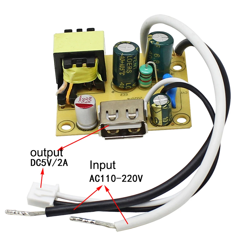 5V 2A 10W Isolation Switching Power Supply Module AC-DC Fast Charging Power Supply Bare Board USB Output 220V to 5V Power Module