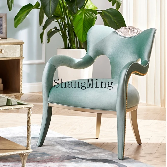 

CL simple light luxury single chair decorative chair elegant single chair fabric velvet makeup stool balcony