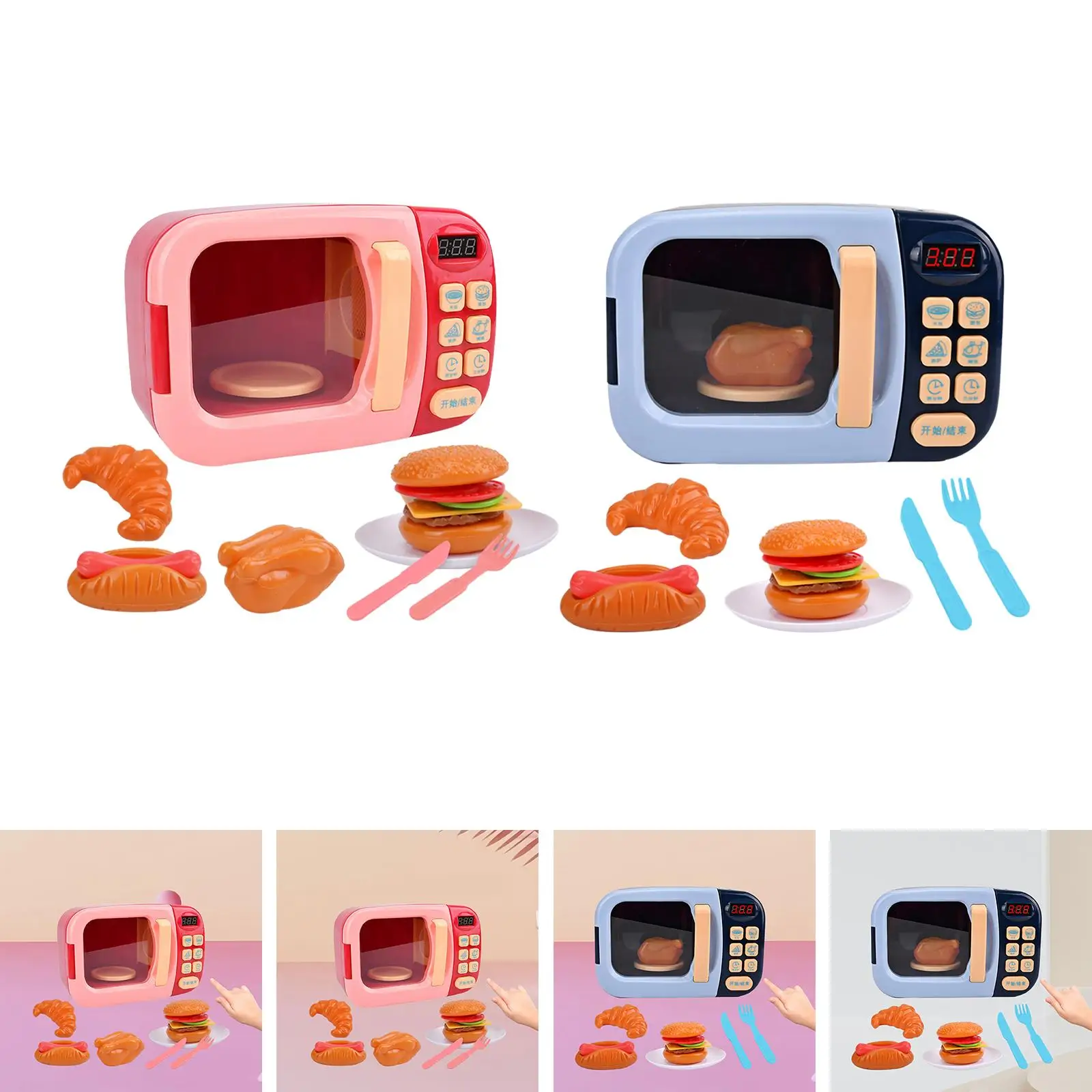 Pretend Play Kitchen Toys Basic Skills Learning Dollhouse Decoration Simulation