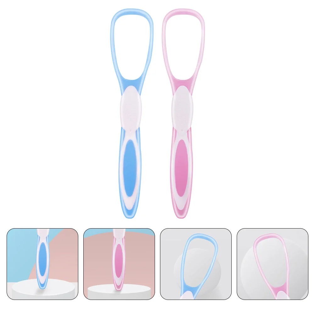 2 Pcs Tongue Cleaner Cleaners Toothbrushes Cleaning Oral Scraper Front Tie