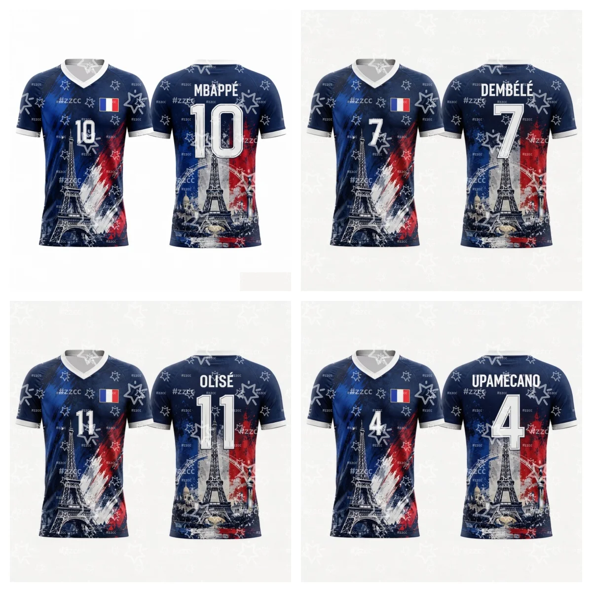 2026 French Football Jersey Kylian Mbappé Fan Commemorative No. 10 Jersey Summer Sports Men's T-Shirt Kid's Woman's Clothing