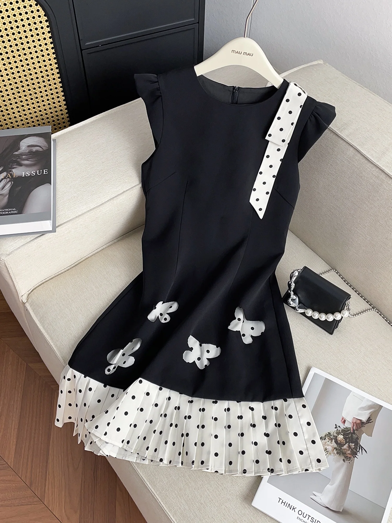 ele-ete-nouveau-sle-plaid-design-gored-jupe-dr-noeud-ceinture-taille-haute-francais-sle-decontracte-a-ligne-dr