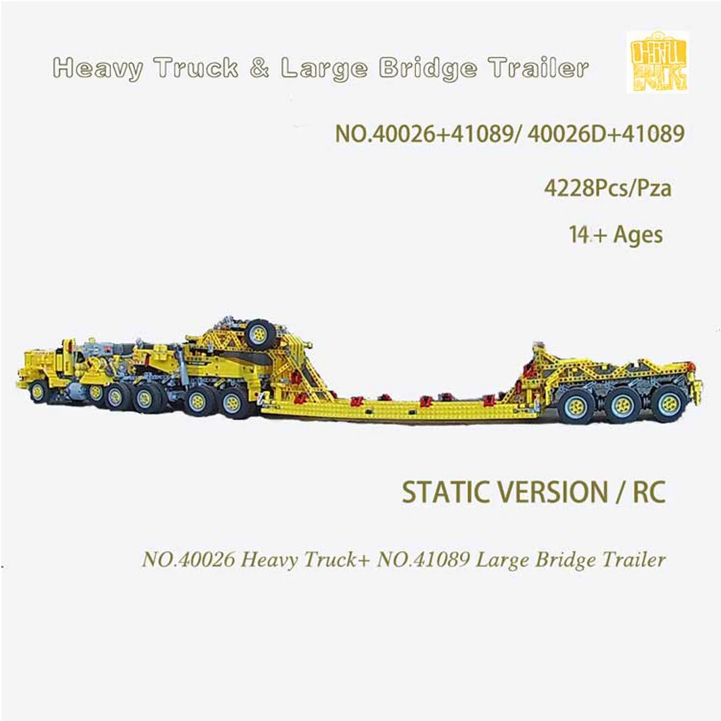 

Moc40026 Heavy Truck+ Moc41089 Large Bridge Trailer With PDF Drawings Building Blocks Bricks Birthday Christmas Gifts