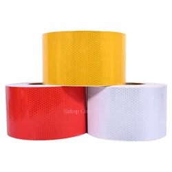 Adesivo per auto riflettente reticolo in PVC da 10 cm * 5 M Bianco Rosso Arancione Giallo Adesivo forte Nastro riflettente retrò Strisce ad alta visibilità