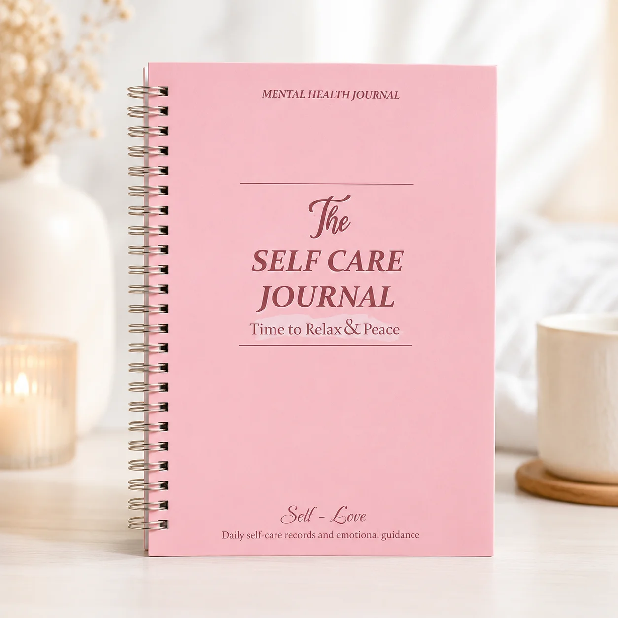 Journal de soins personnels quotidiens, planificateur de santé mentale guidé en 5 minutes pour les affirmations, la réflexion, la positivité et le bien-être émotionnel