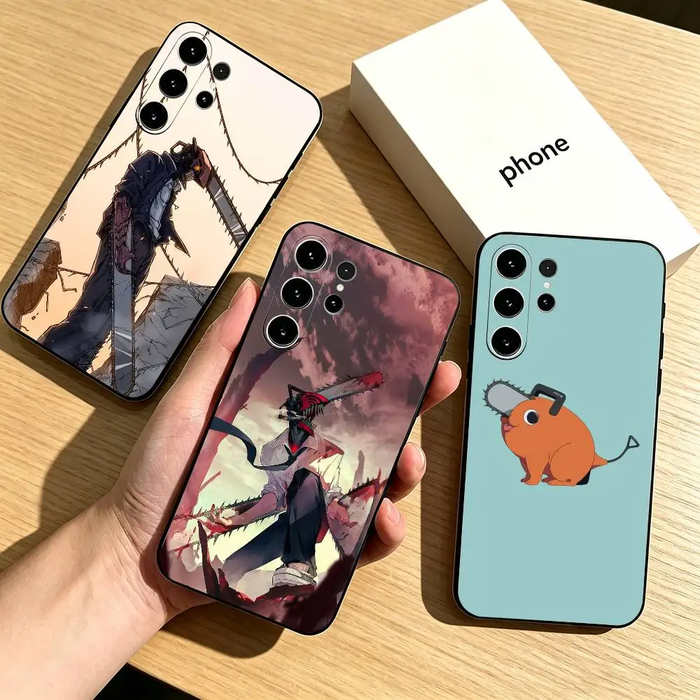 Chainsaw Man Pochita Denji  Phone Case For Samsung S26,S25,S24,S23,S22,S21,S30,Ultra,Plus,Fe,Soft Silicone Black Cover