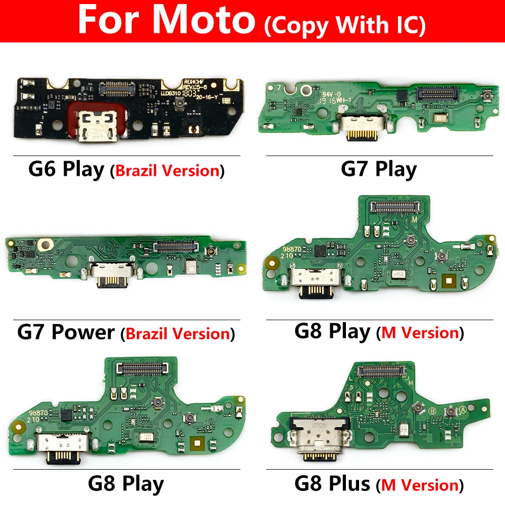 

Dock Connector Micro USB Charger Charging Port Flex Cable Microphone Board For Motorola Moto G9 Power G8 Plus G7 Power G6 Play