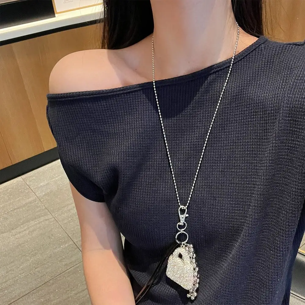 

Retro Small Bag Long Necklace Long Rhinestone Fashion Sweater Chain Cute Jewelry Accessories Tassel Pendant Necklace for Women