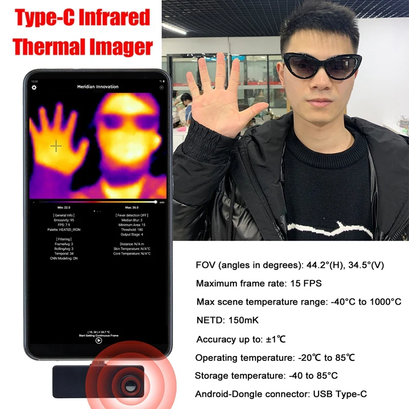 Thermal Imager EM900 For Android Phone Multifunction Camera And Video Recording Floor Heating Power Leak Detection