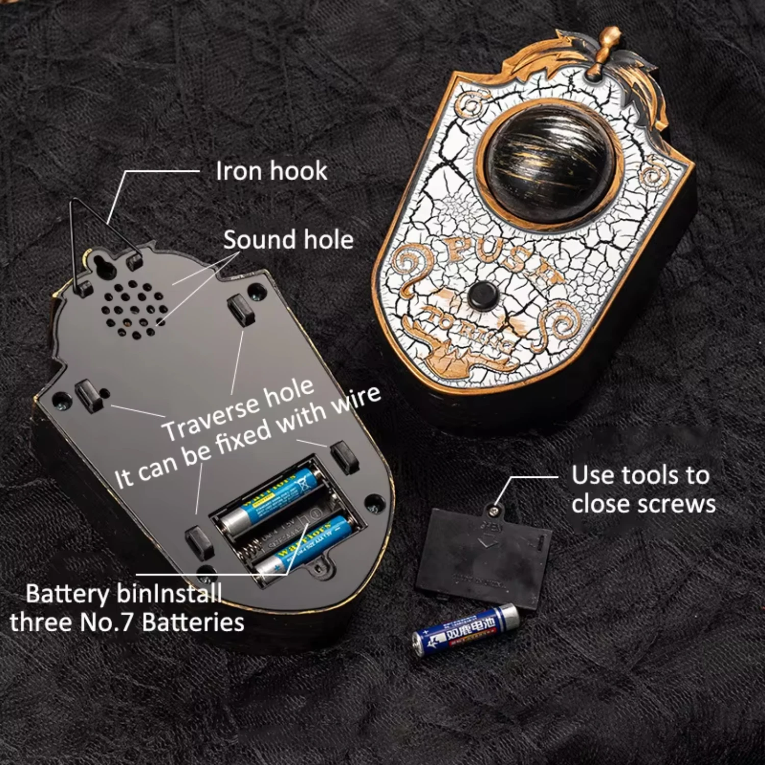 

Glowing Sound One-Eyed Doorbell Electronic Halloween Trick Props for Bar and Secret Room LED Light Party Decorations