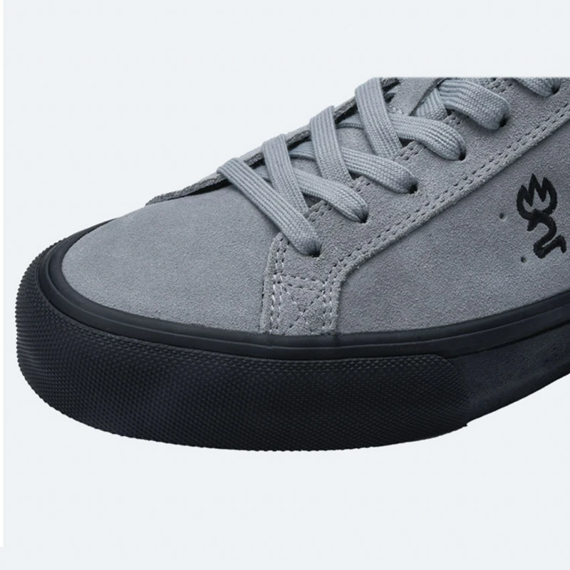 Sapatos de skate respiráveis vulcanizados masculinos, calçados antiderrapantes, calçados esportivos unissex, couro genuíno, cinza, casual,