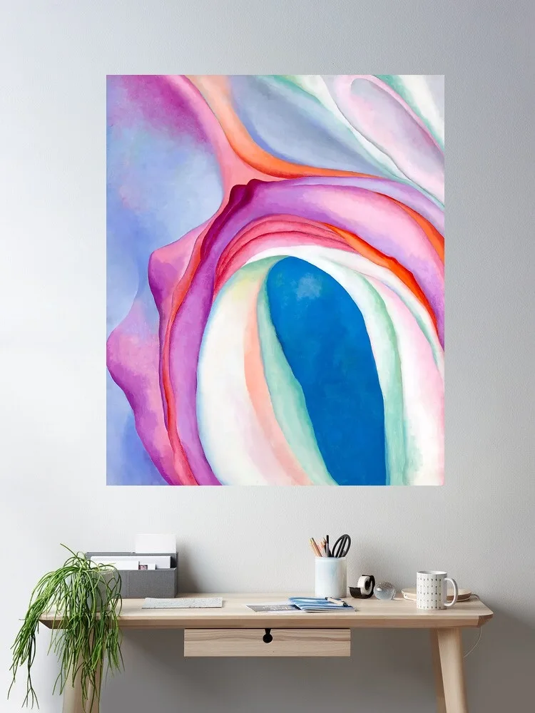 Music pink and blue II Georgia O'Keeffe, Art Print Canvas Poster, Living Room Decor, Home Wall Picture