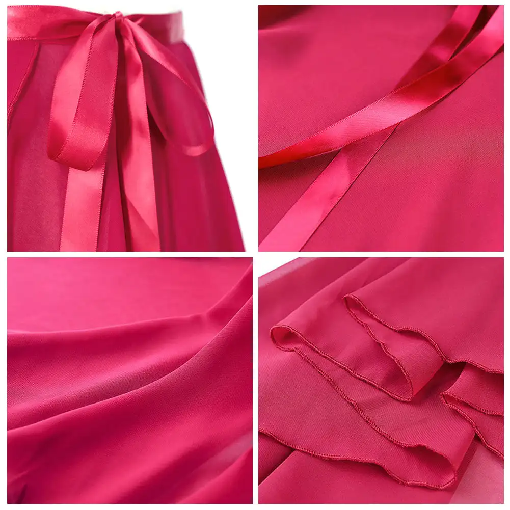 Tie Up Ballet Skirt Long Chiffon Dance Skirt Fairy Chiffon Long Ballet Tutu Costumes Dress Light Texture Vertical Skin-friendly