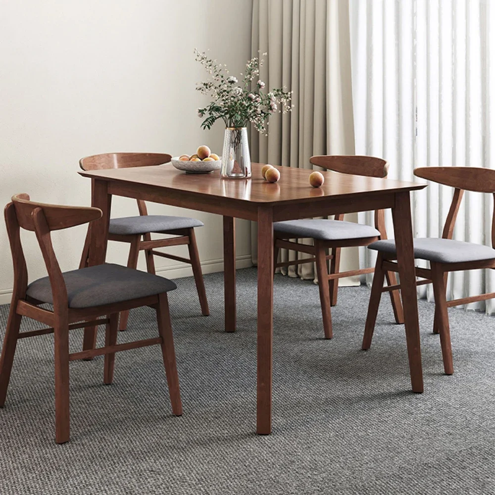 Juego de mesa de comedor de madera para el hogar, conjunto de muebles de comedor de Hotel con 4, 6 y 8 asientos y sillas