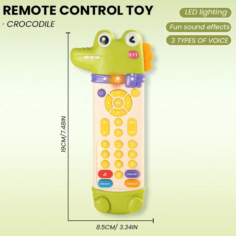Giocattolo per digrignare i denti Simulazione Coccodrillo in silicone TV Telecomando con effetti sonori luminosi Giocattolo per l'educazione precoce del capretto Regalo per bambini