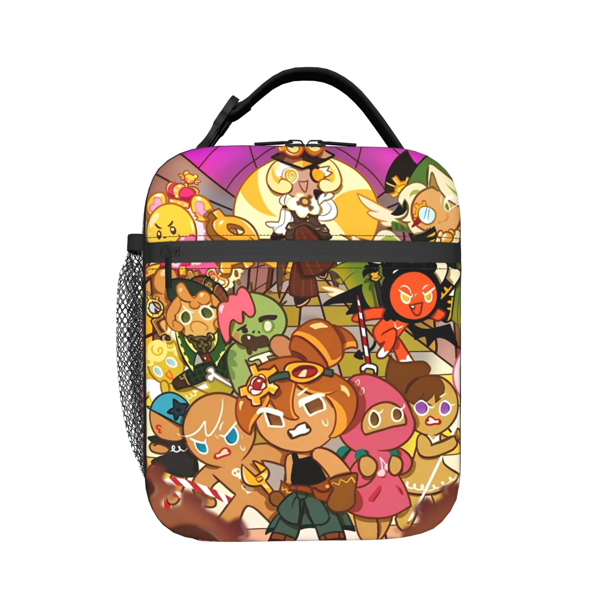 Cookie Run Kingdom Lunch Bag  Office Lunch Box For Child  Vintage Print Tote Food Bags Waterproof Portable Cooler Bag