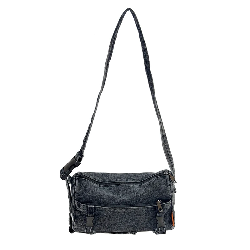 

Denim Canvas Cylinder Bag Washed Vintage Bag for Women2025New lightweight and versatile casual shoulder crossbody bag