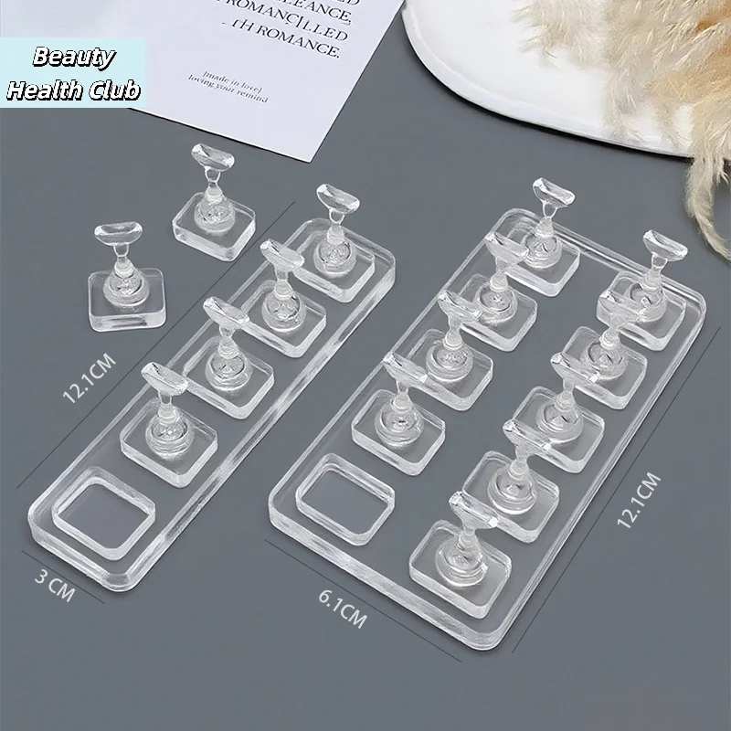 【1/5/10Grids Non-Magnetic Nail Stand Sample Nails Display Nail Polish Holder Nail Tips Reusable】