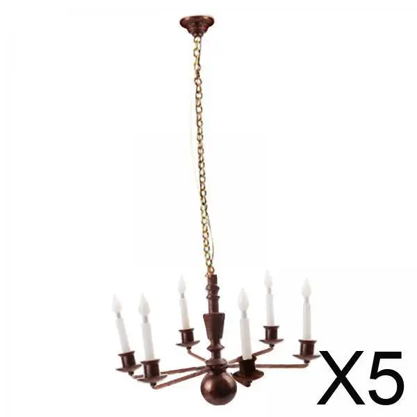 

5x 1:87 HO Scale Chandelier with Six Hanging Lights for Model Architecture