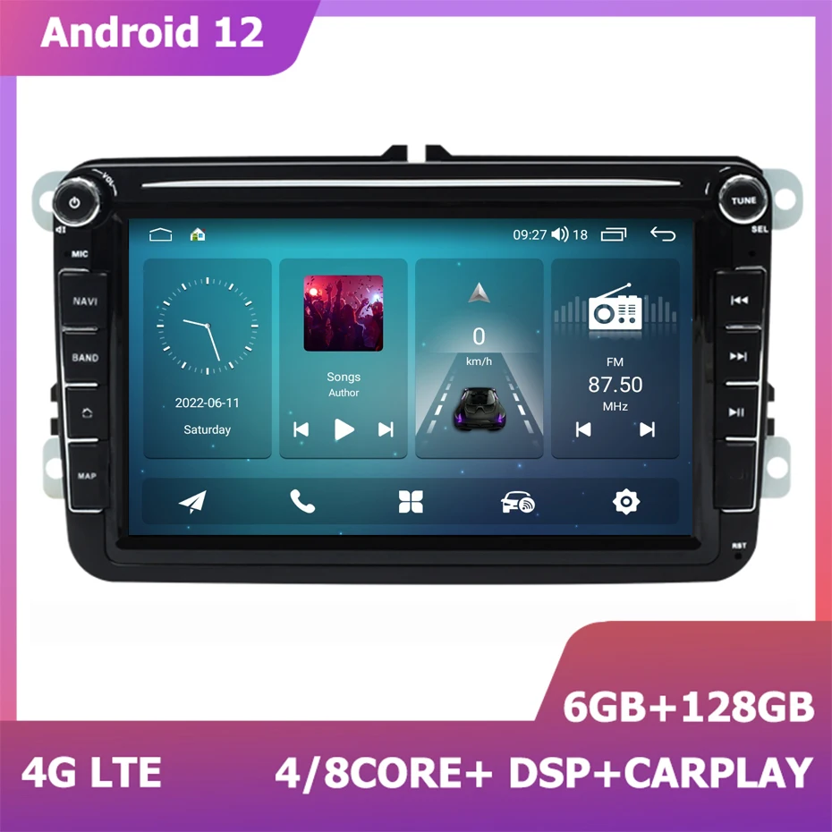 

8 Inch Android 12 Car Radio Player For VW Polo Golf Jetta Tiguan Touran Passat Multimedia GPS Navigation System Audio Head Unit