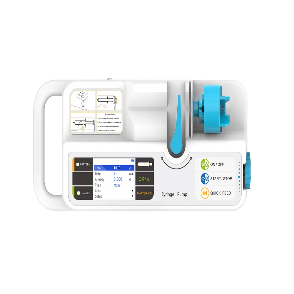 CONTEC Human or Veterinary Use Syringe Pump Infusion SP950 LCD Real-time Alarm Rechargable Battery