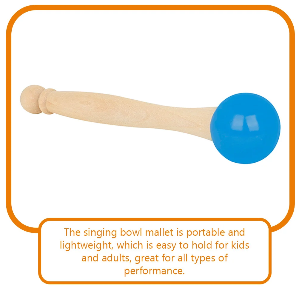 

1 set Crystal Singing Bowl Mallet Wood Handle Rubber O Ring Lightweight Portable Design For Kids Adults Beginners Non-Slip Grip