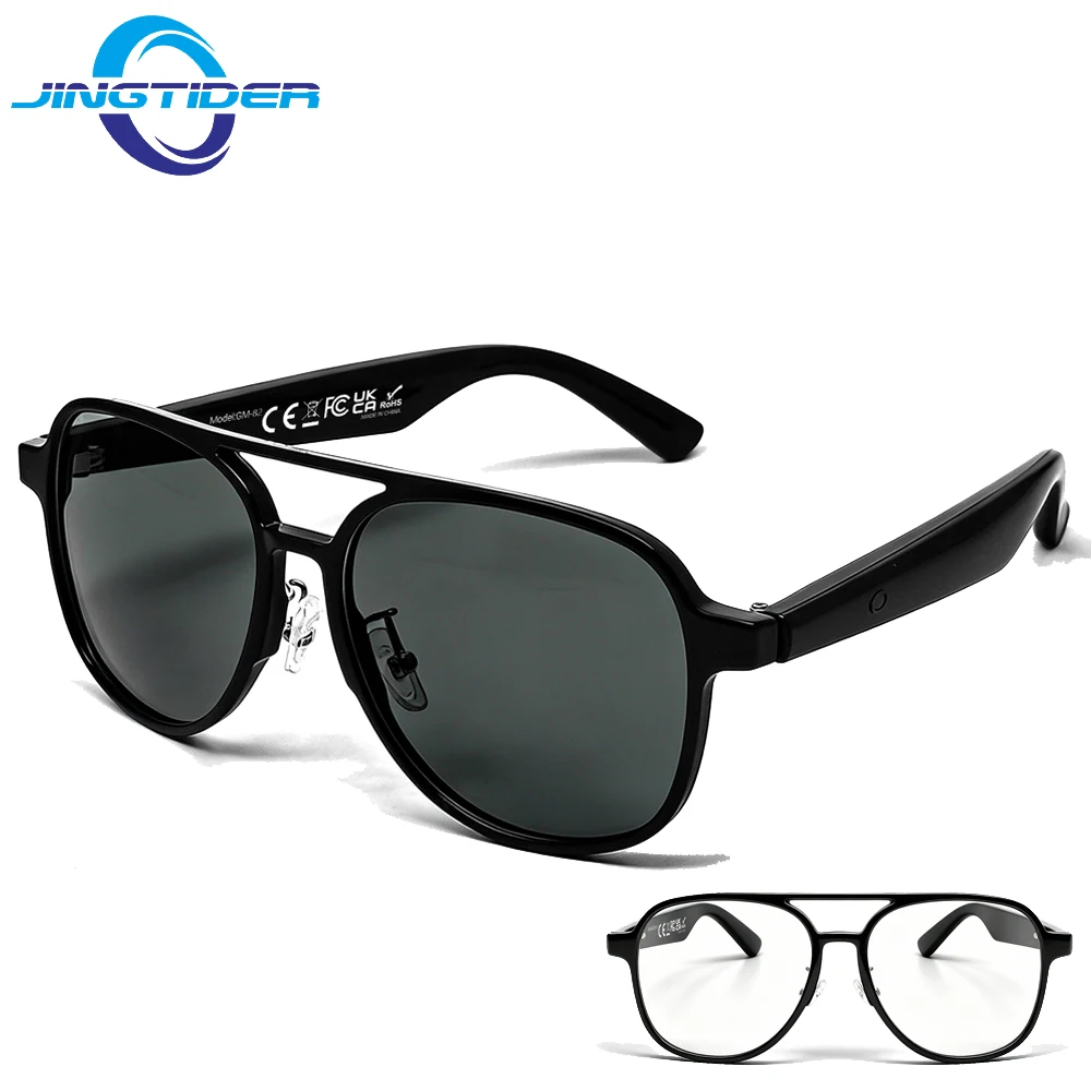 GM82 Smart Audio Glasses Hall Sensor AI Translate Touch UV400 Anti Blue Light Sunglasses Open Ear Headset Bluetooth Call Music