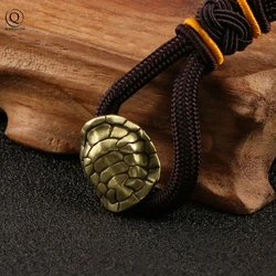 Copper Longevity Turtle Shell Lettering Knife Beads Woven Paracord Lanyard Pendant Jewelry Lucky DIY EDC Tool Charms Accessories