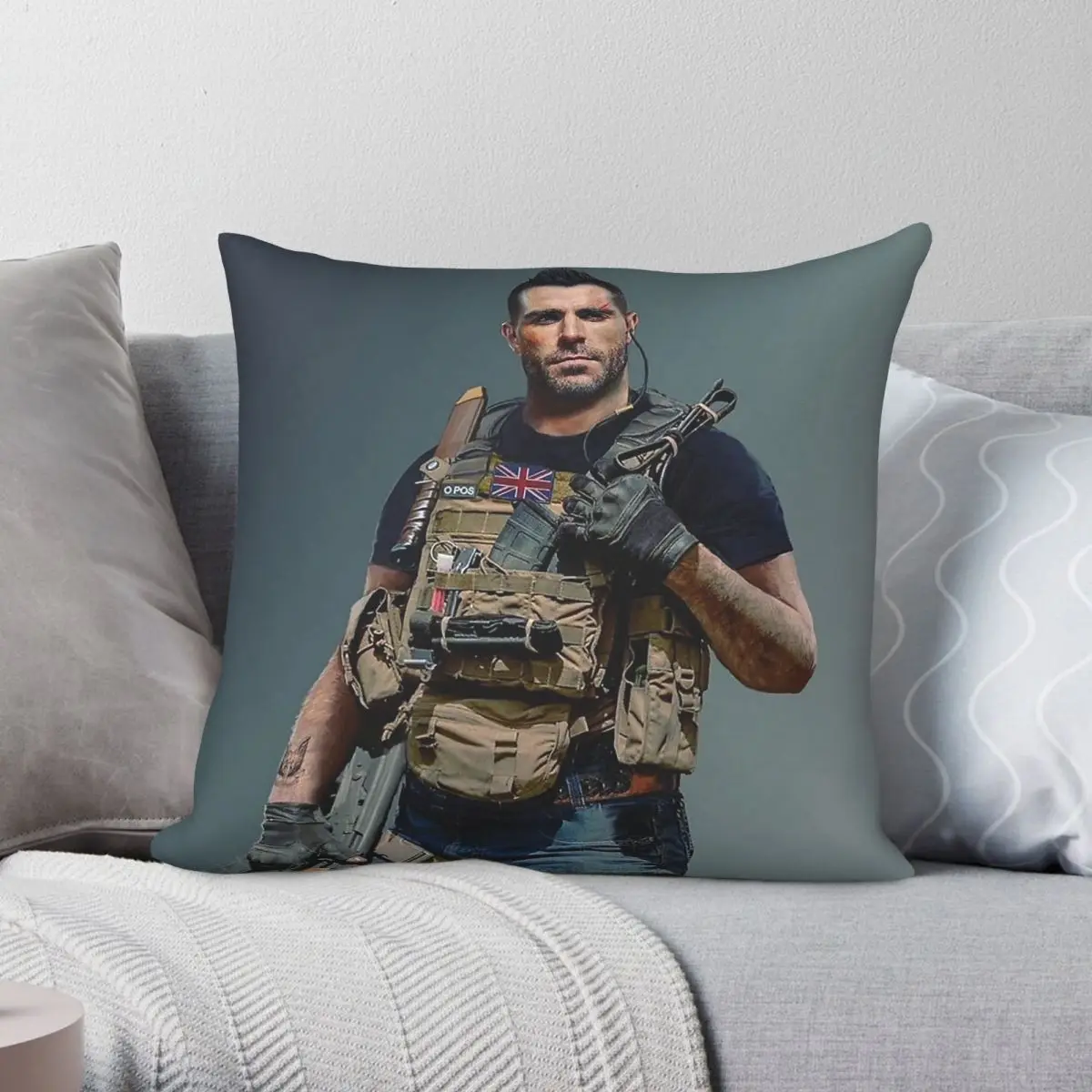 John Soap Mactavish Square Pillowcase Polyester Linen Velvet Printed Zip Decorative Home Cushion Case Wholesale