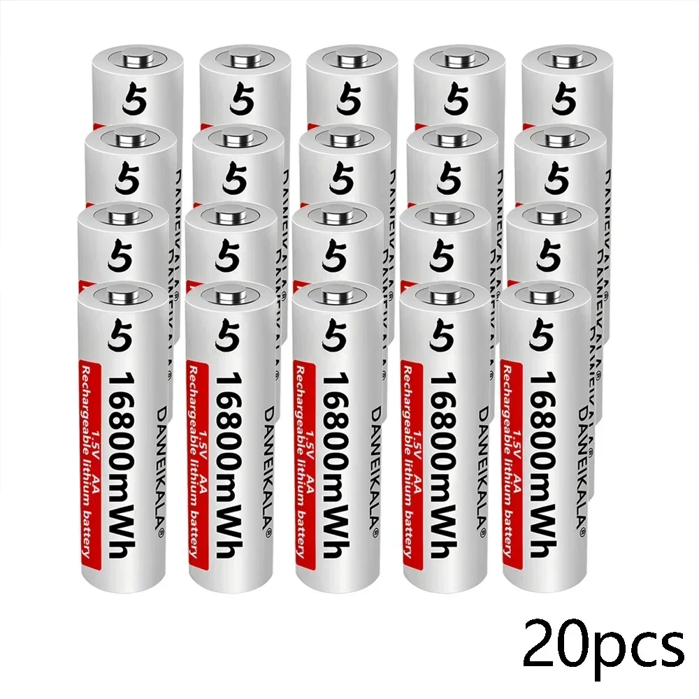AA-batterij 1,5 V Li-ion AA oplaadbare batterijen Hoge capaciteit 16800 mWh voor afstandsbediening Speelgoedbatterij Licht Snel opladen