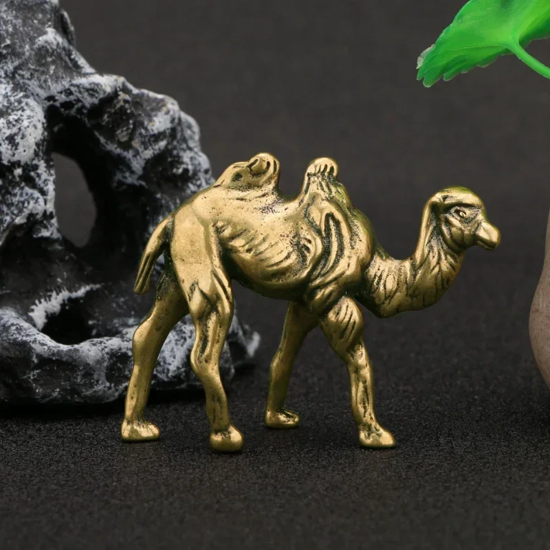 Retro Brass Camel Figurines Miniatures Home Decor Animal Statue Desktop Ornaments Gifts Room Decor Sculpture Copper Toy Gifts