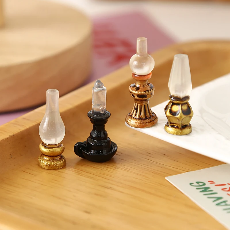 5Pcs Dollhouse Simulation Retro Wall Lamp Oil Lamp Model Dollhouse Furniture Decoration Kid Pretend Play Toys