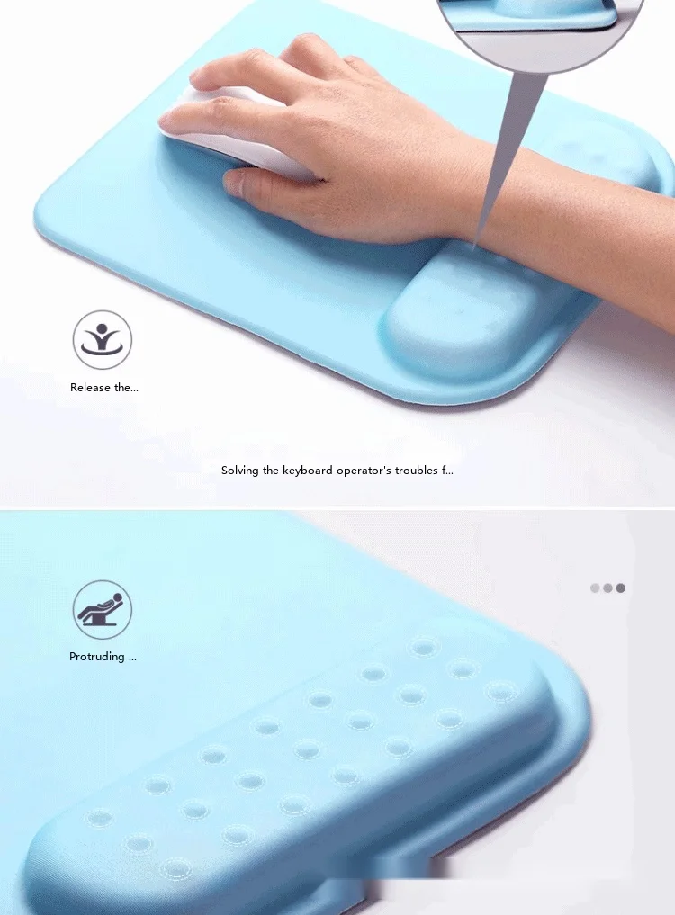 Silikon-Handgelenkauflage für Mauspad, 8 Farben, Büro- und Gaming-Unterlage, ergonomisch, rutschfest, Schreibtischunterlage mit Massagefunktion – Detail 4