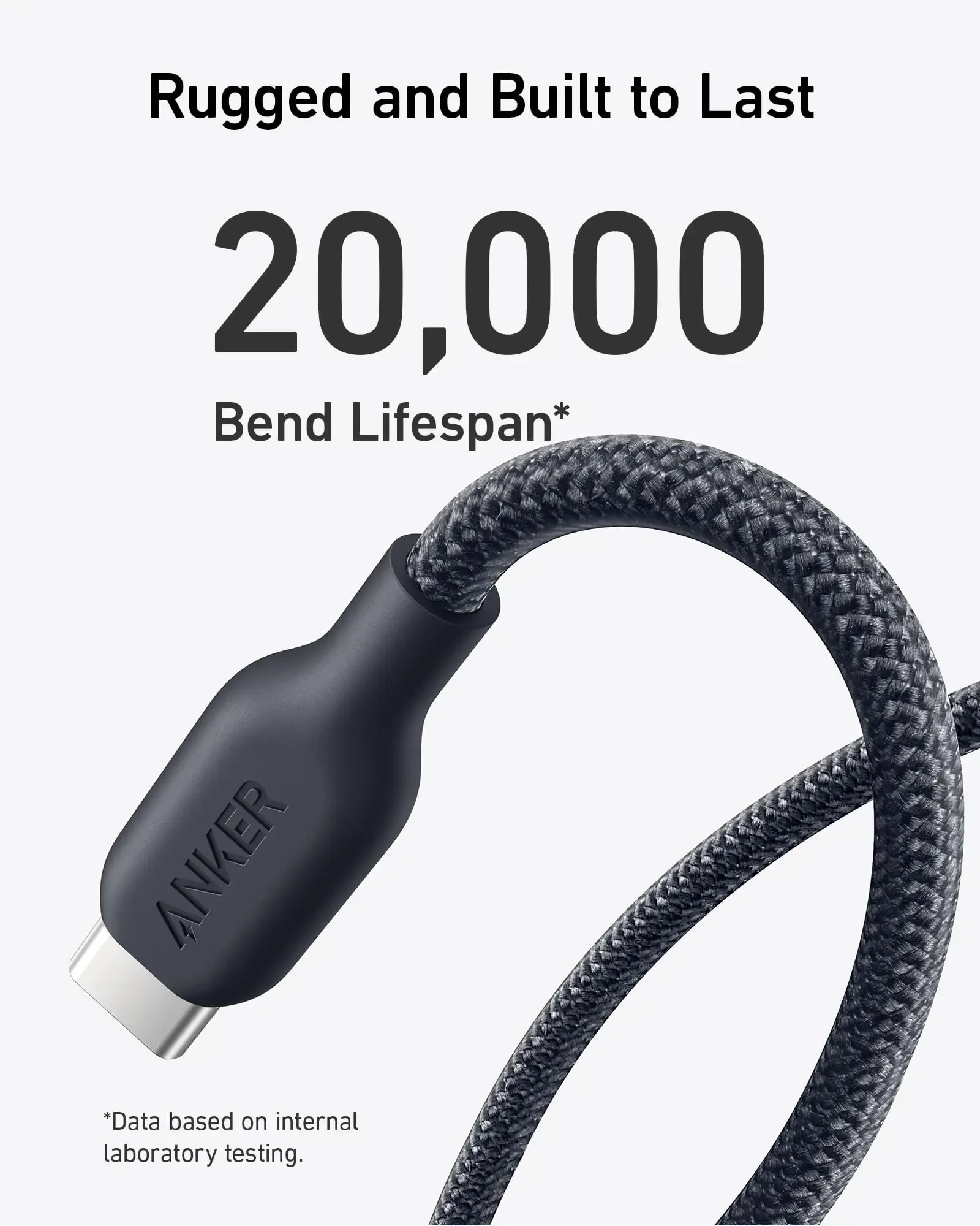 كابل Anker USB C إلى USB C (240 وات، 3 قدم)، كابل شاحن مضفر حيوي، شحن سريع لهاتف iPhone 15/15 Pro، MacBook Pro 2020، iPad Pro