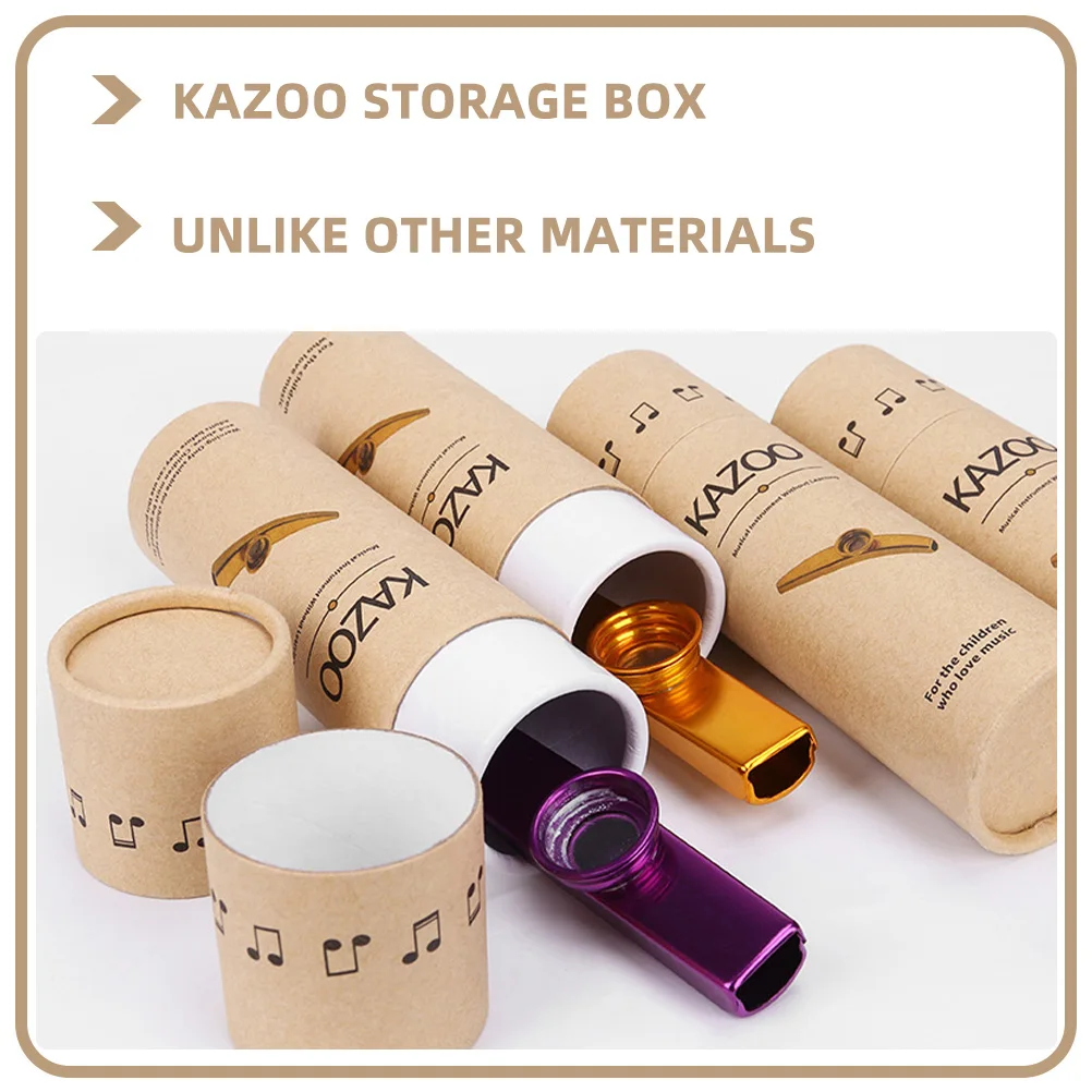 

5pcs Kazoo Paper Tube Storage Box Waterproof Shockproof Protective Case High End Musical Instrument Accessory for Kazoo